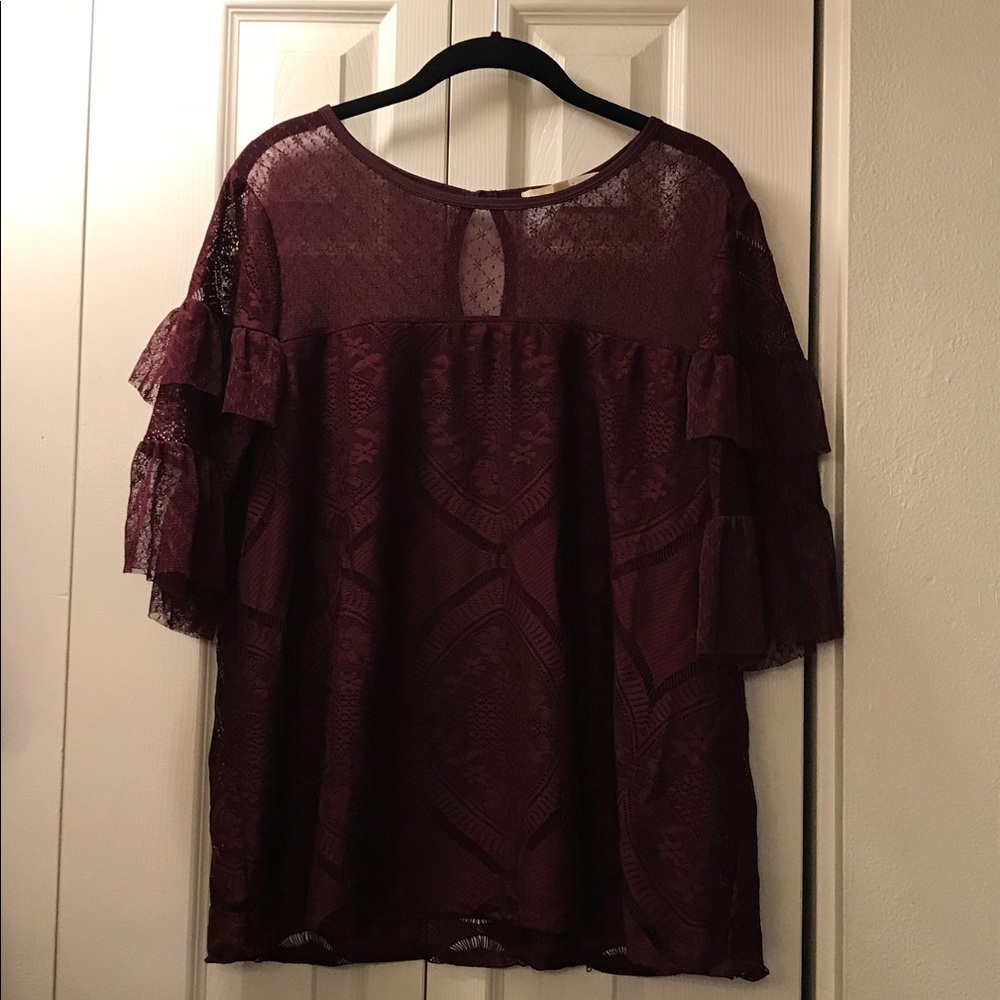 [XL] EUC Lace Overlay Top